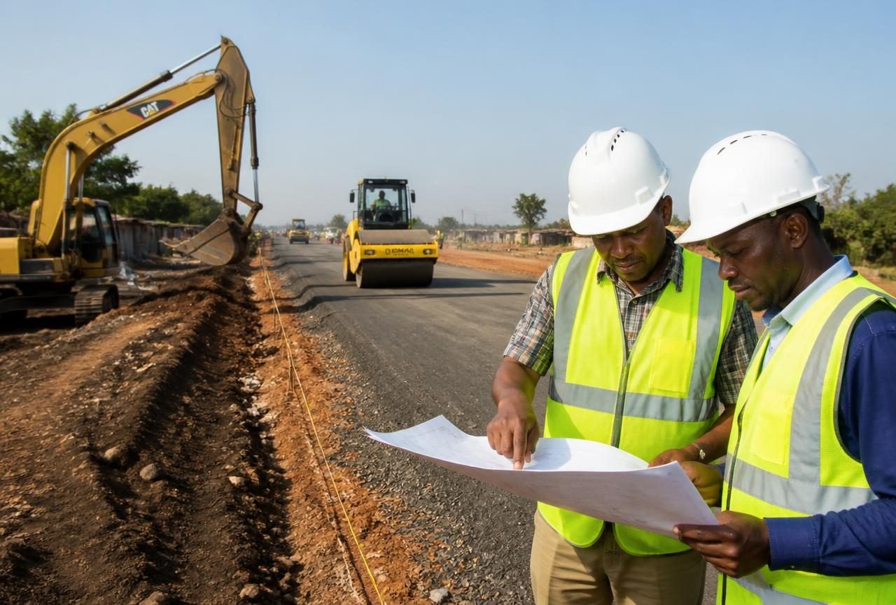 Obra pública de construção de estrada